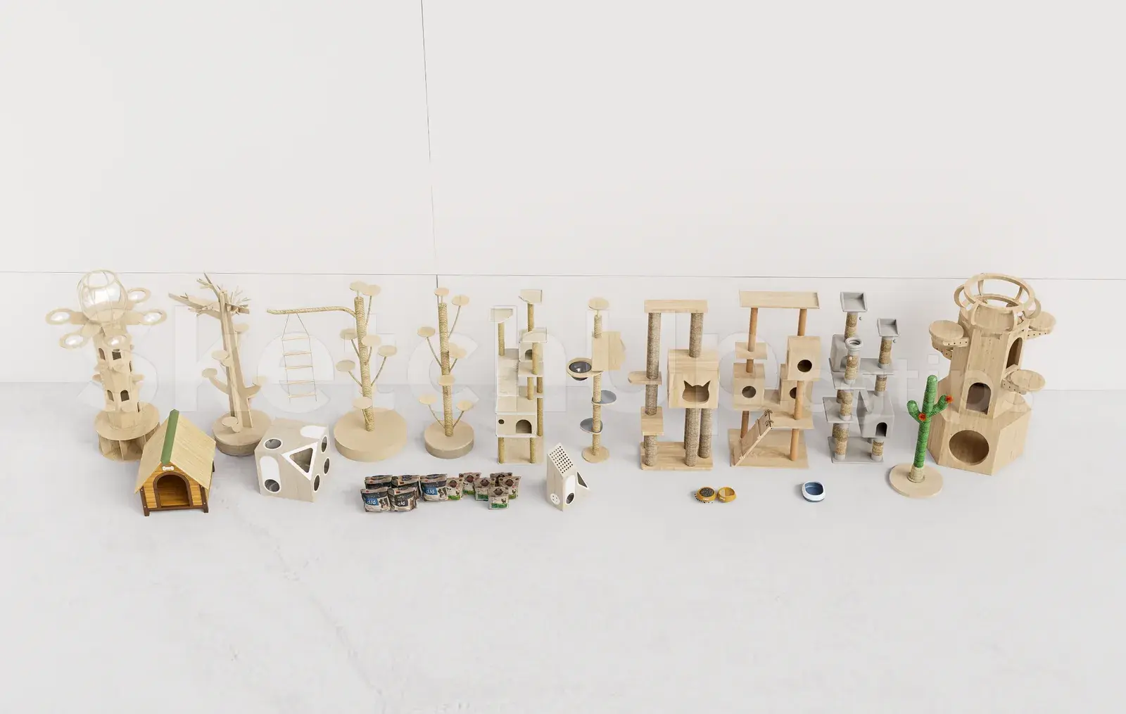 Mega Pack of Cat Trees and Wooden Cat Scratchers