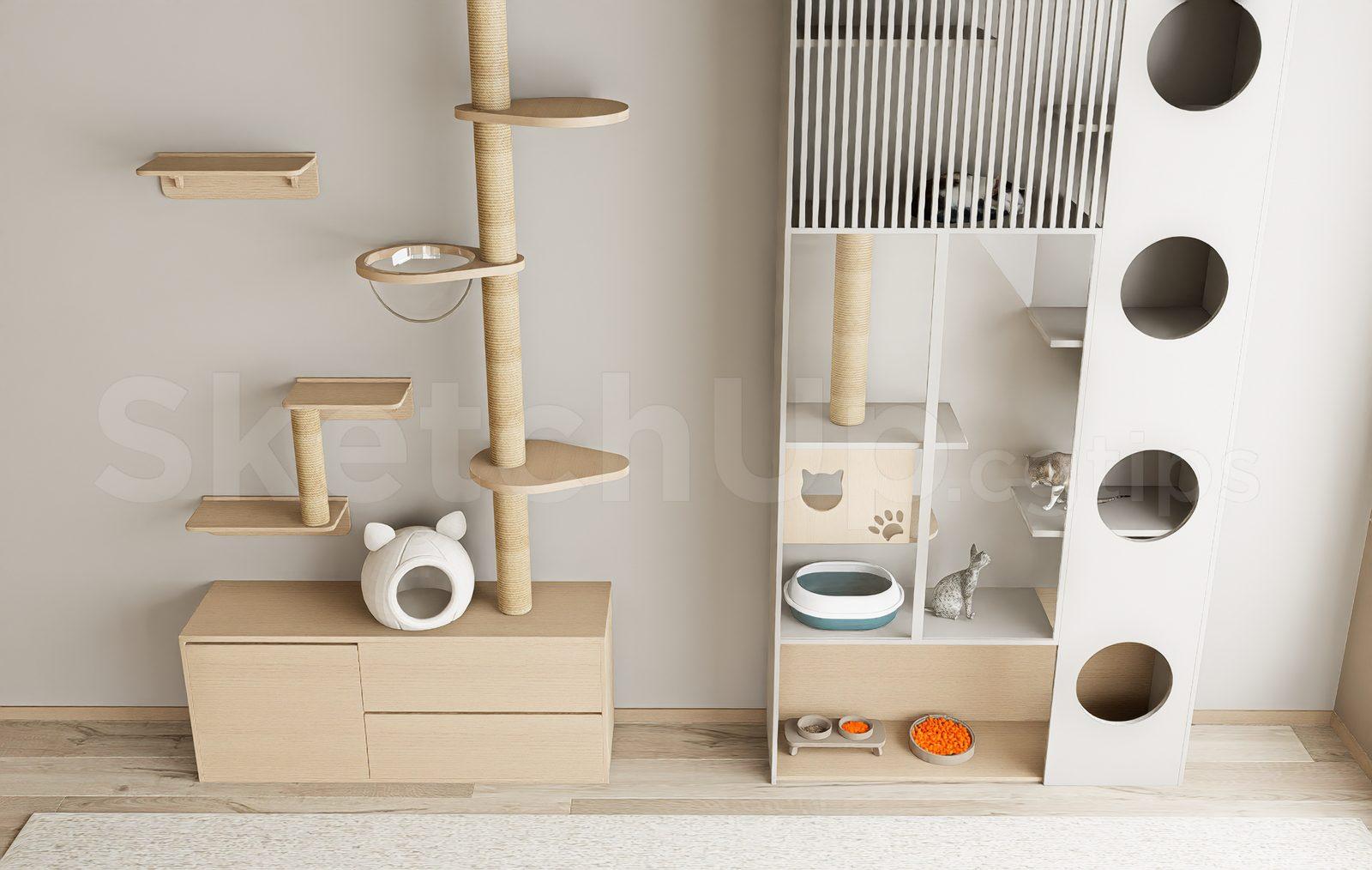Modern Cat Tree and Cat Condo