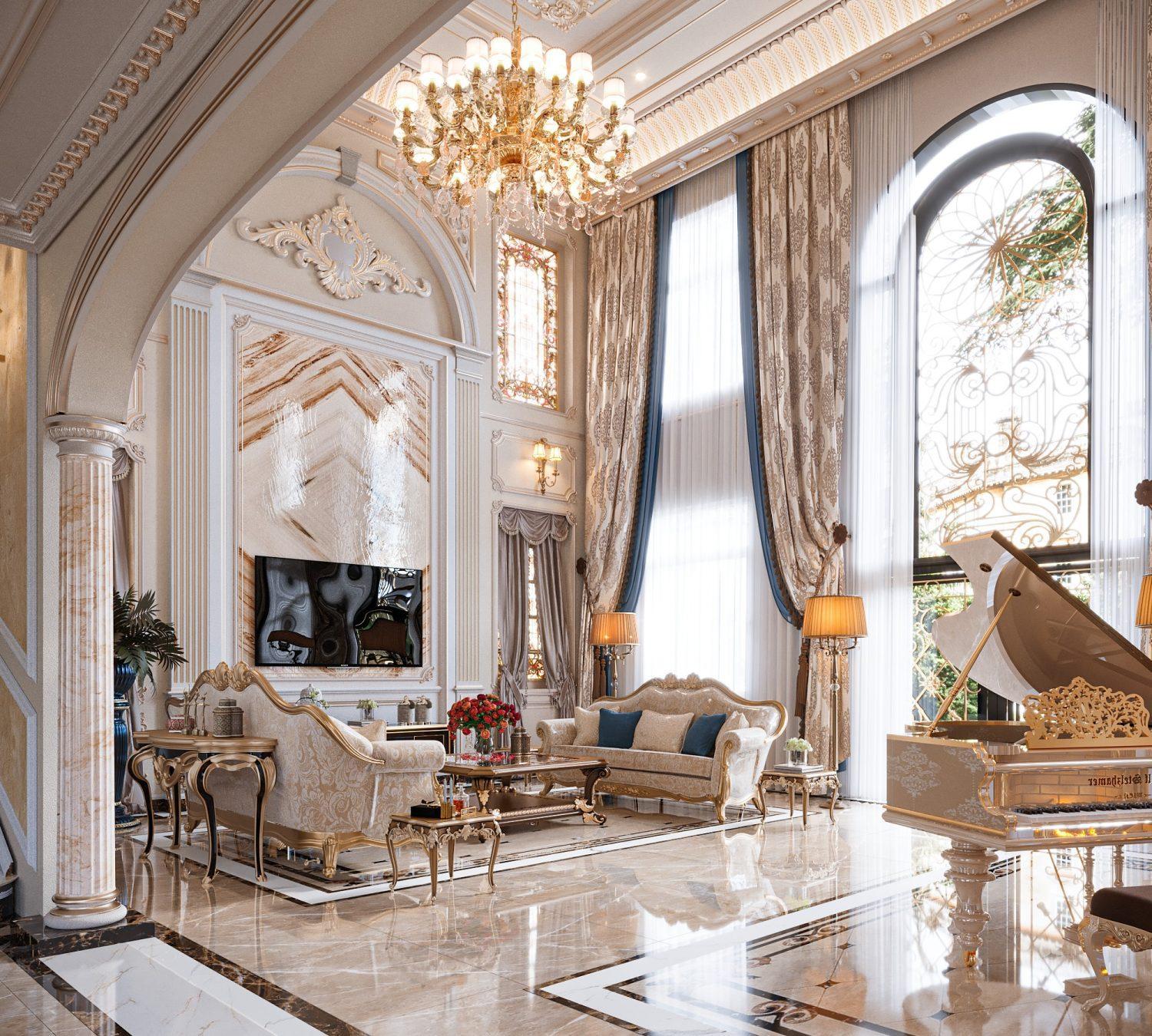 Neoclassical Living Room Interior