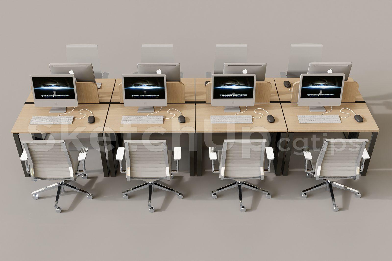 Office desk and chairs