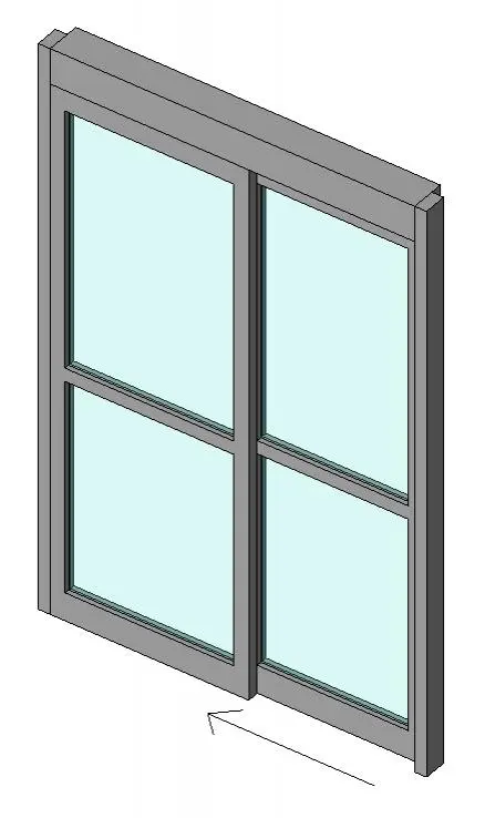 Curtain Wall Panel - Automatic Sliding Single Door — preview 1, by enamisniak (RevitCity, CC0)