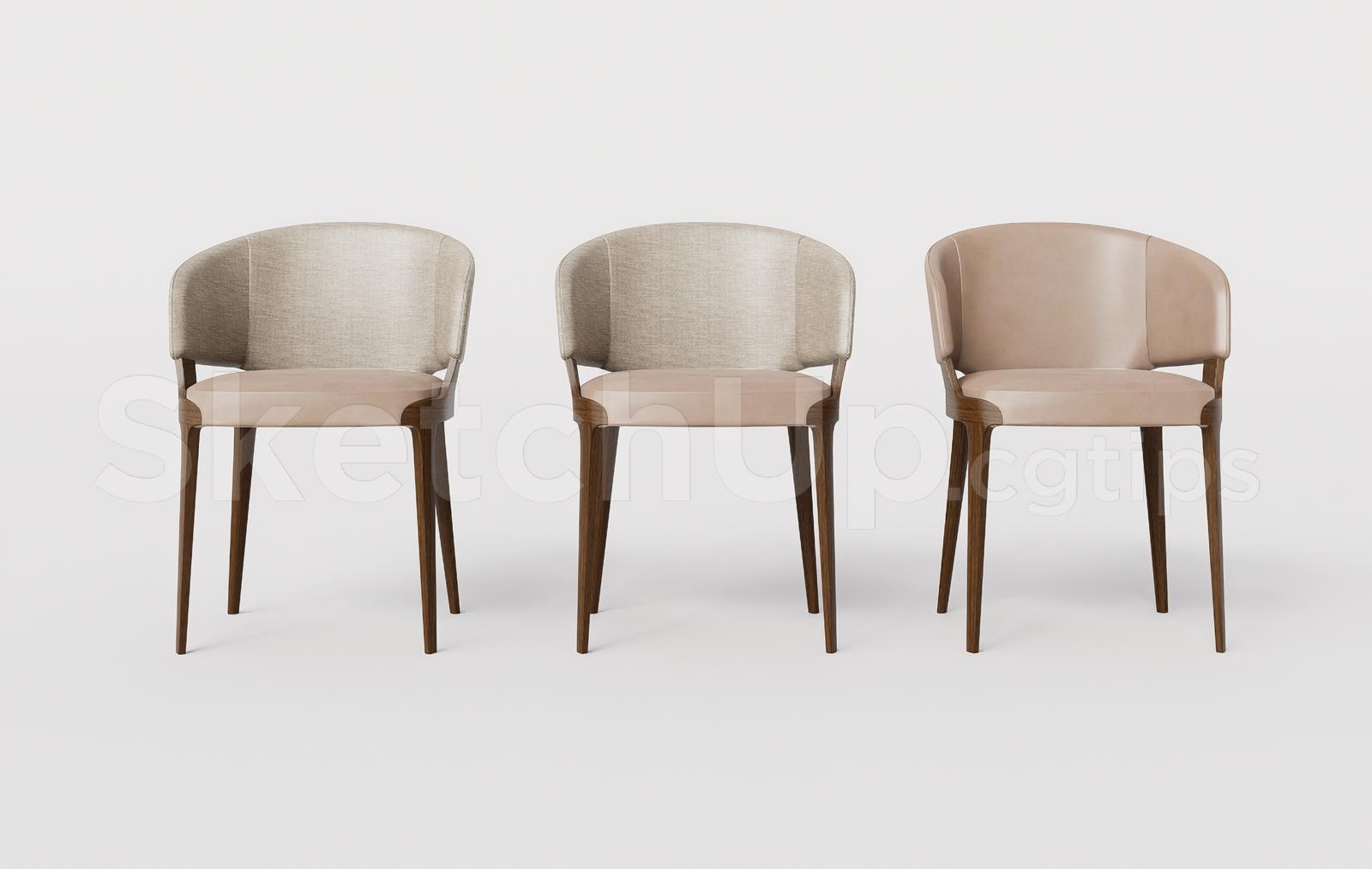 Modern Minimalist Dining Chair with Wooden Legs