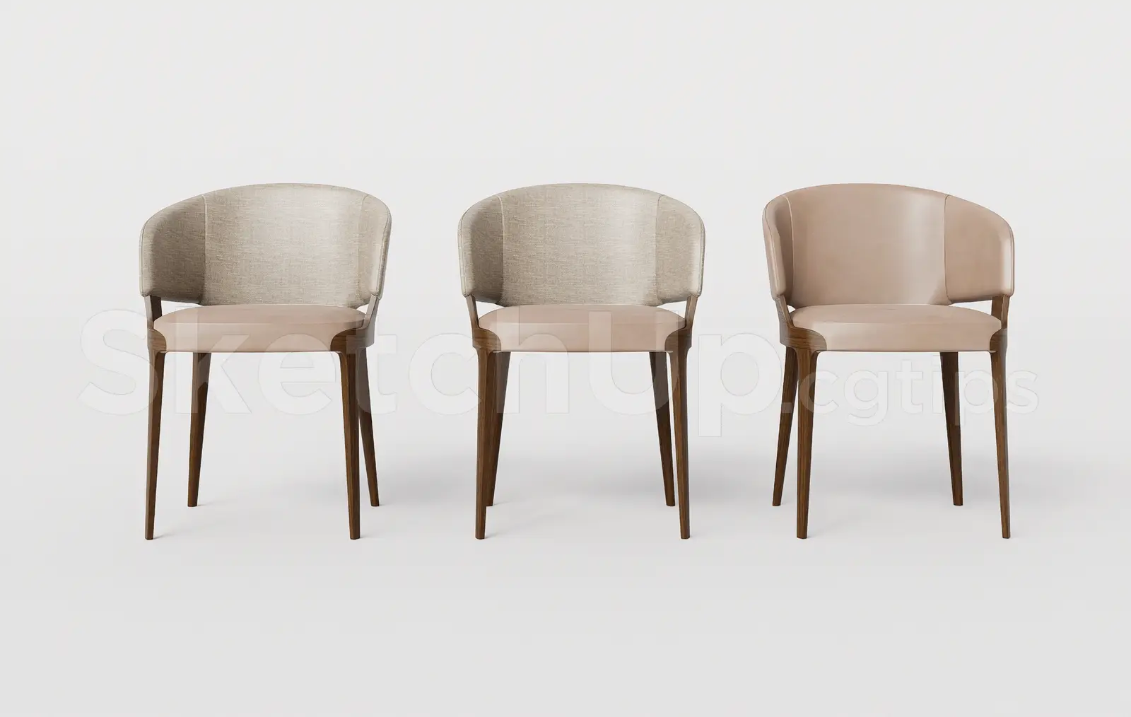 Modern Minimalist Dining Chair with Wooden Legs