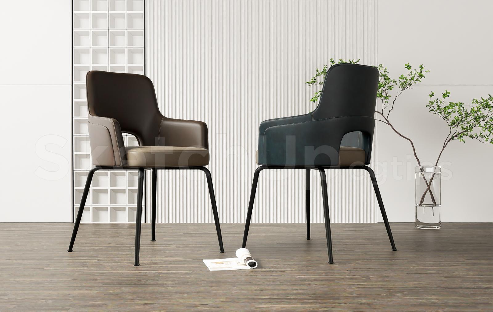 Modern Minimalist Leather Armchair SketchUp Model