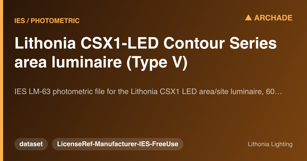 Lithonia CSX1-LED Contour Series area luminaire (Type V)