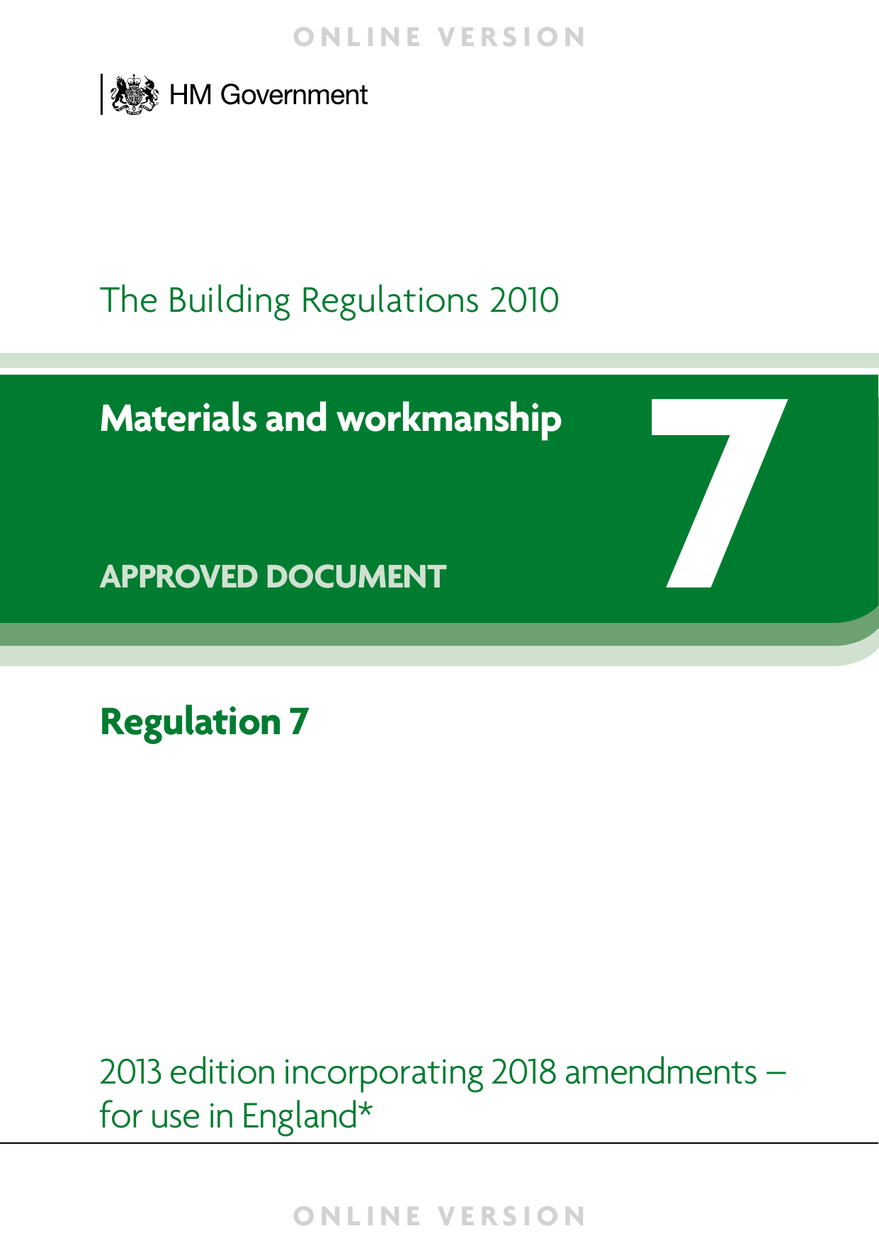 Approved Document 7: Material and workmanship