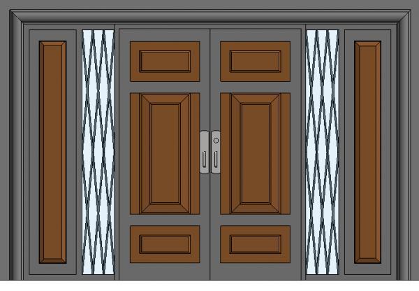 Door double Wood Pannel_Moredern