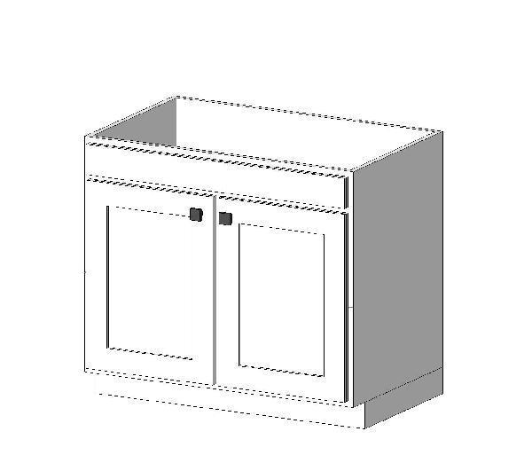 Farmhouse Style-Undersink double door Base unit