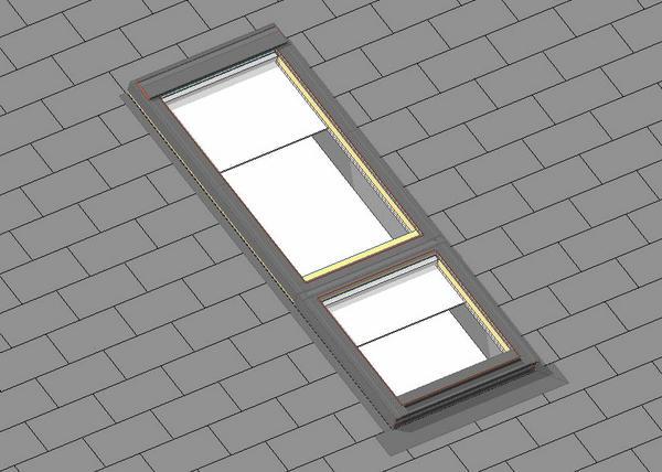 Roof window VELUX P10 P34 combination