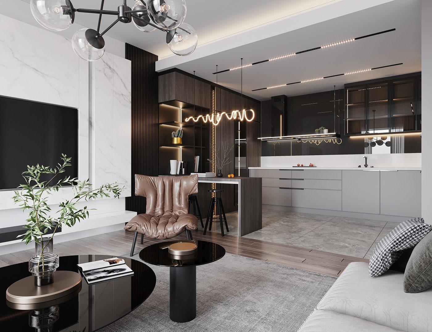 Living Room – Kitchen