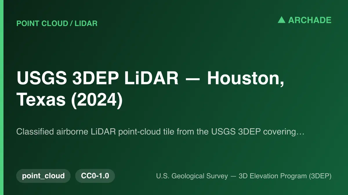 USGS 3DEP LiDAR — Houston, Texas (2024)