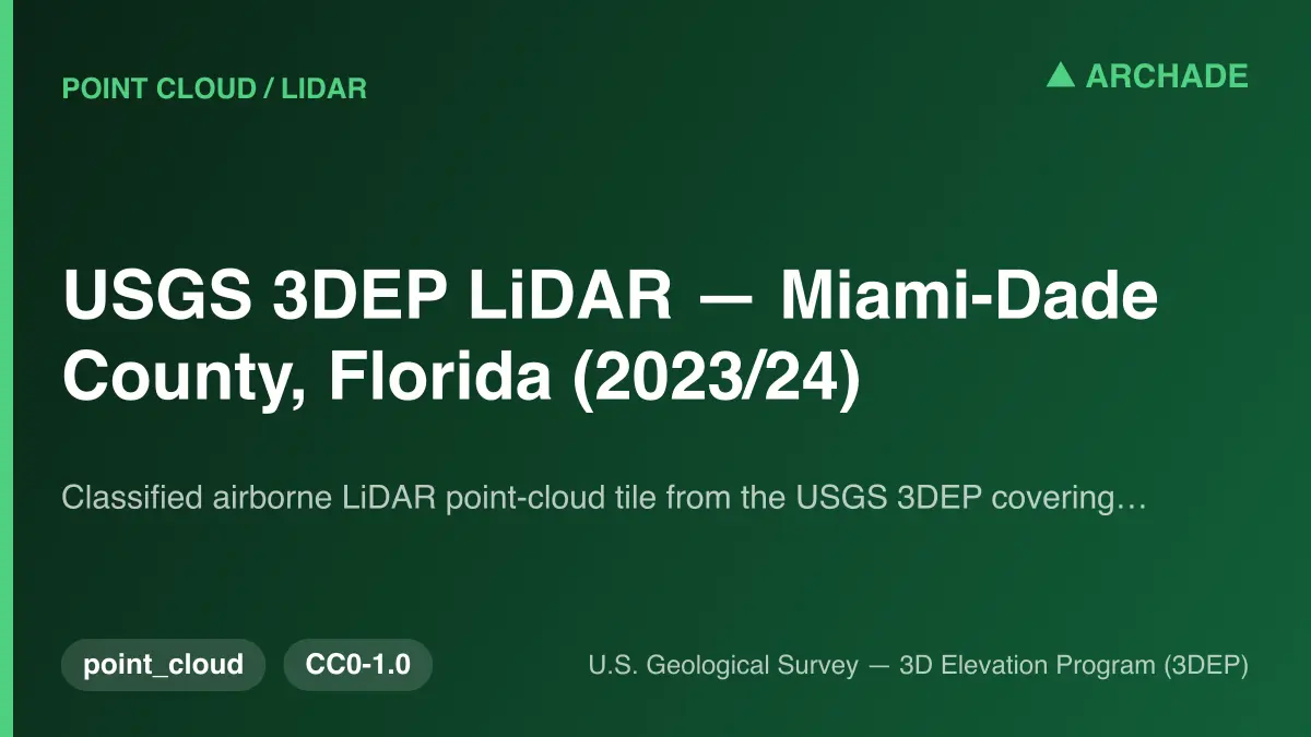 USGS 3DEP LiDAR — Miami-Dade County, Florida (2023/24)