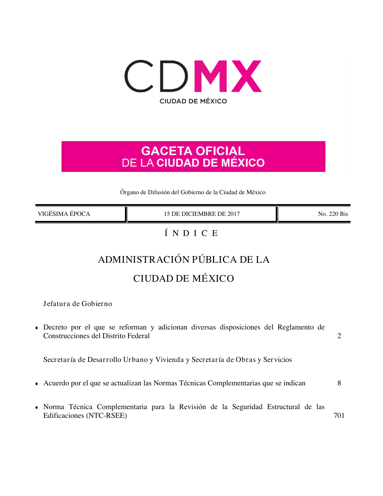 Normas Técnicas Complementarias del Reglamento de Construcciones para el Distrito Federal (2017)