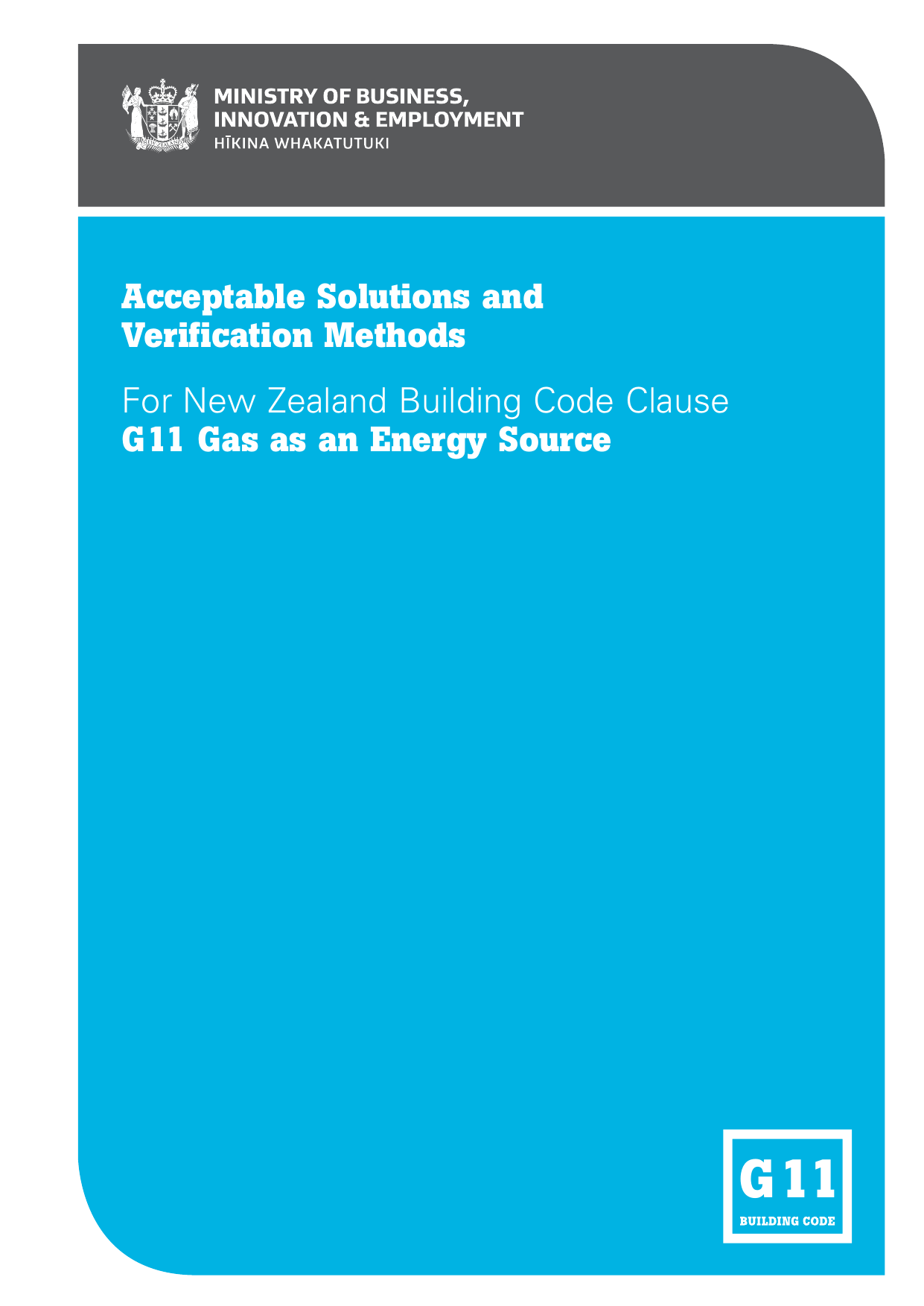 New Zealand Building Code G11 — Gas as an Energy Source (Acceptable Solution)