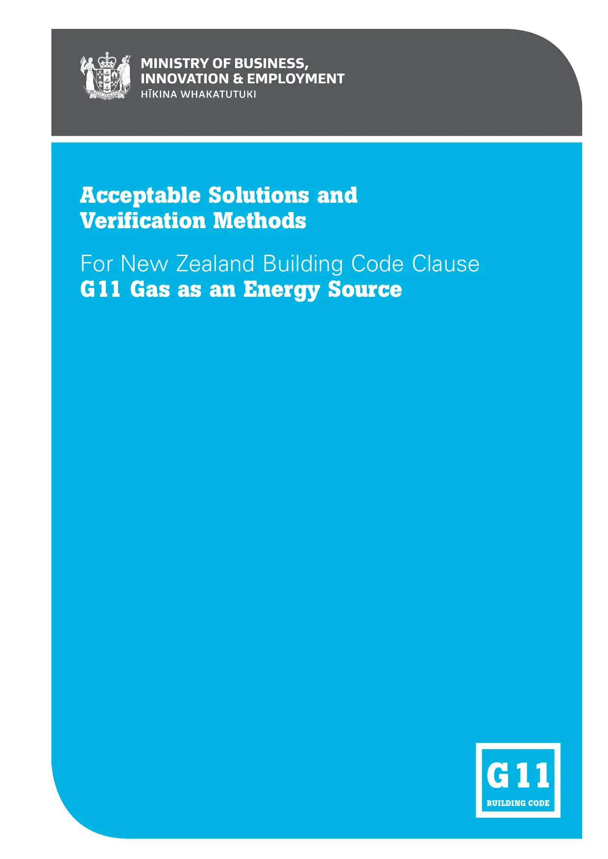 New Zealand Building Code G11 — Gas as an Energy Source (Acceptable Solution)