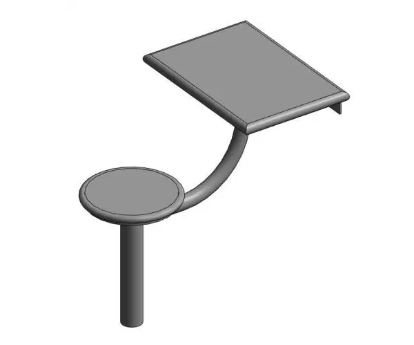 Detention Master Cell Desk — preview 1, by Fred Ibarra (RevitCity, CC0)