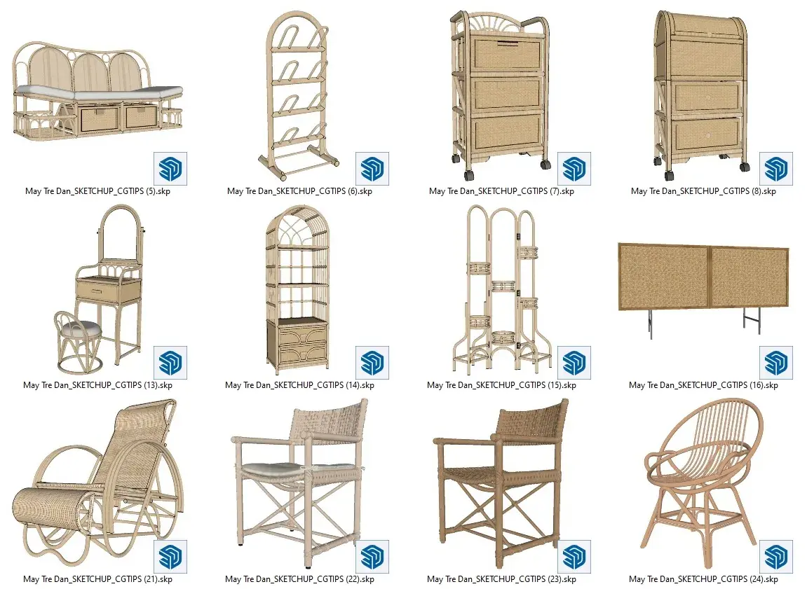 A Collection Of Furniture Rattan
