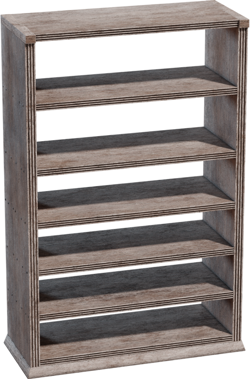 Wooden Bookshelf Worn