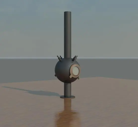 naval mine converted to fireplace NOHS