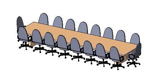 Variable Size Conference Table with Chairs