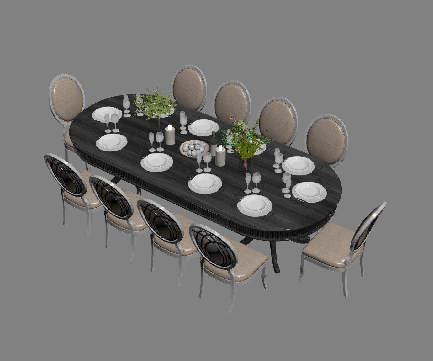 Dining Table And Chair — preview 1, by Hoang Tuan Anh (3dzip)