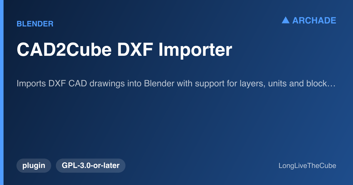 CAD2Cube DXF Importer — preview 1