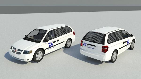 Dodge Caravan - Mail Van - Car Automobile Vehicle