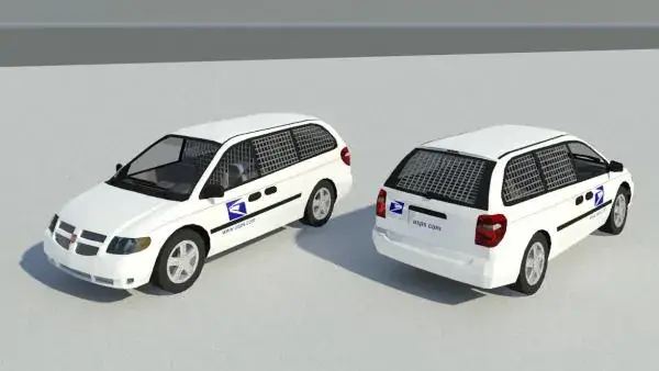 Dodge Caravan - Mail Van - Car Automobile Vehicle