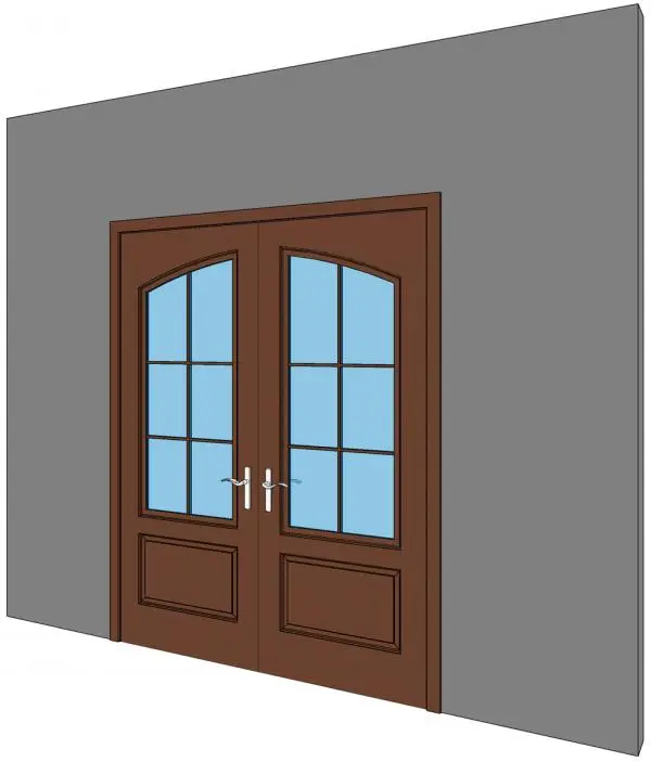 Decorative Glass Double Door