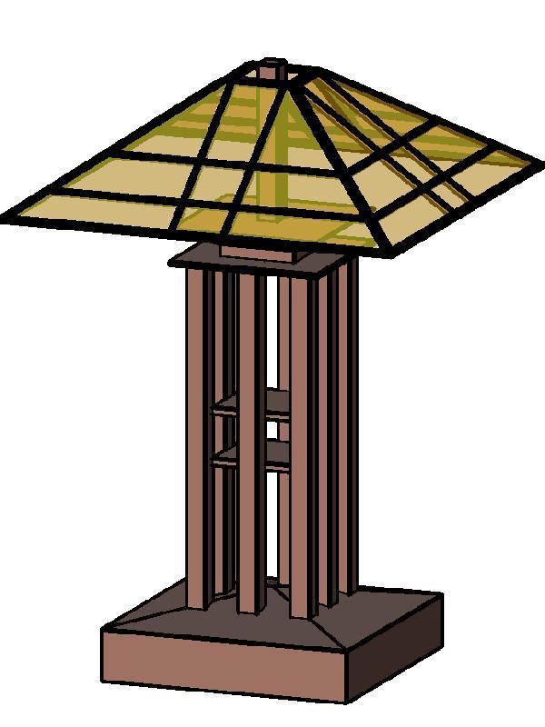 Arts and Crafts Table Style Bronze Lamp