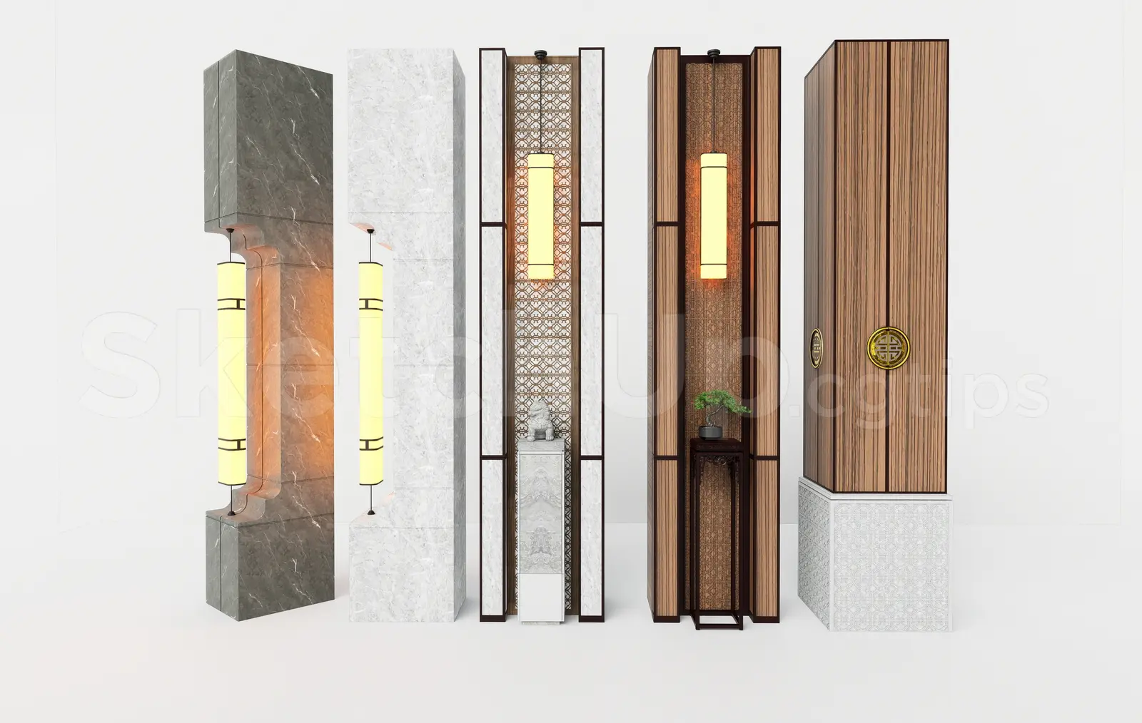 Luxury Interior Wall Column with Integrated Light