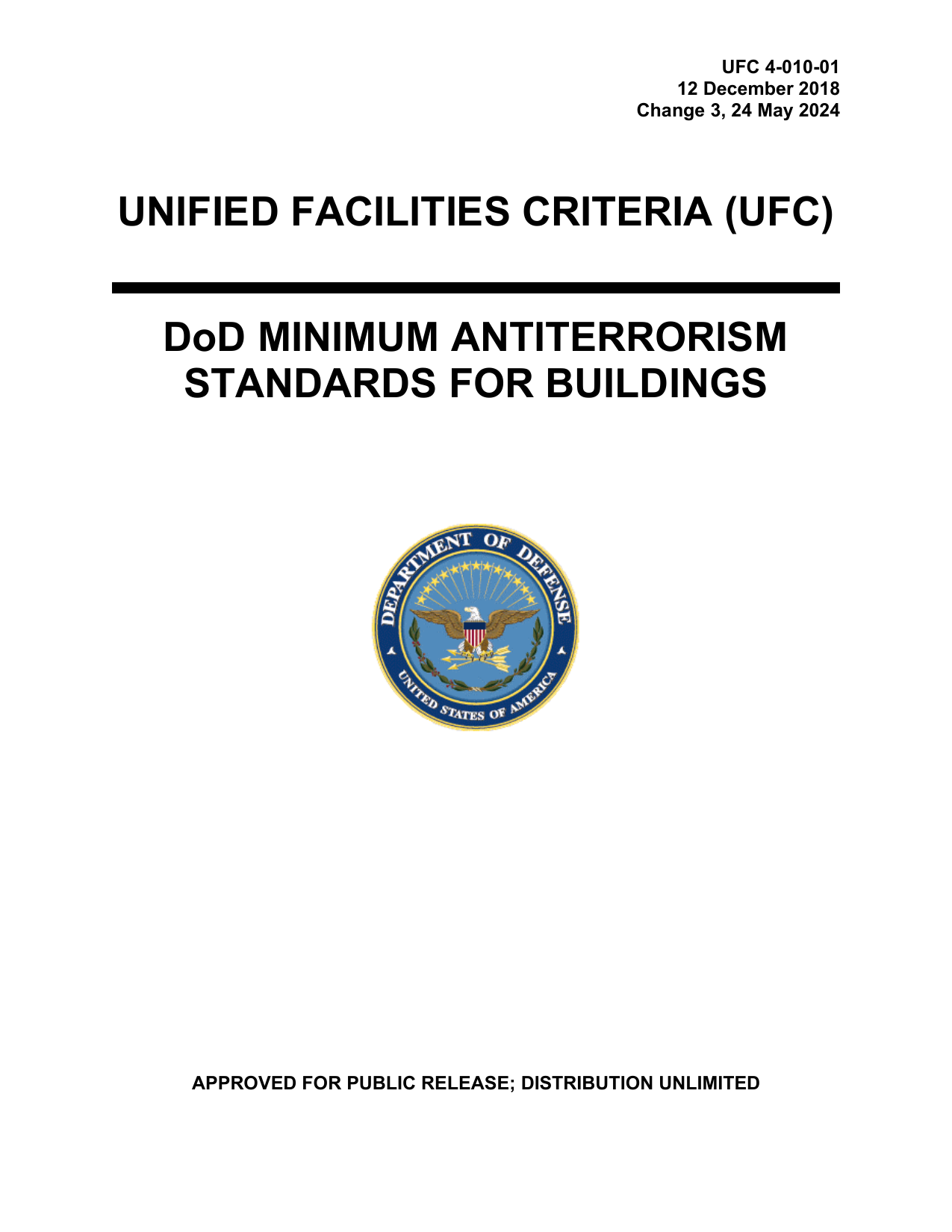 UFC 4-010-01: DoD Minimum Antiterrorism Standards for Buildings