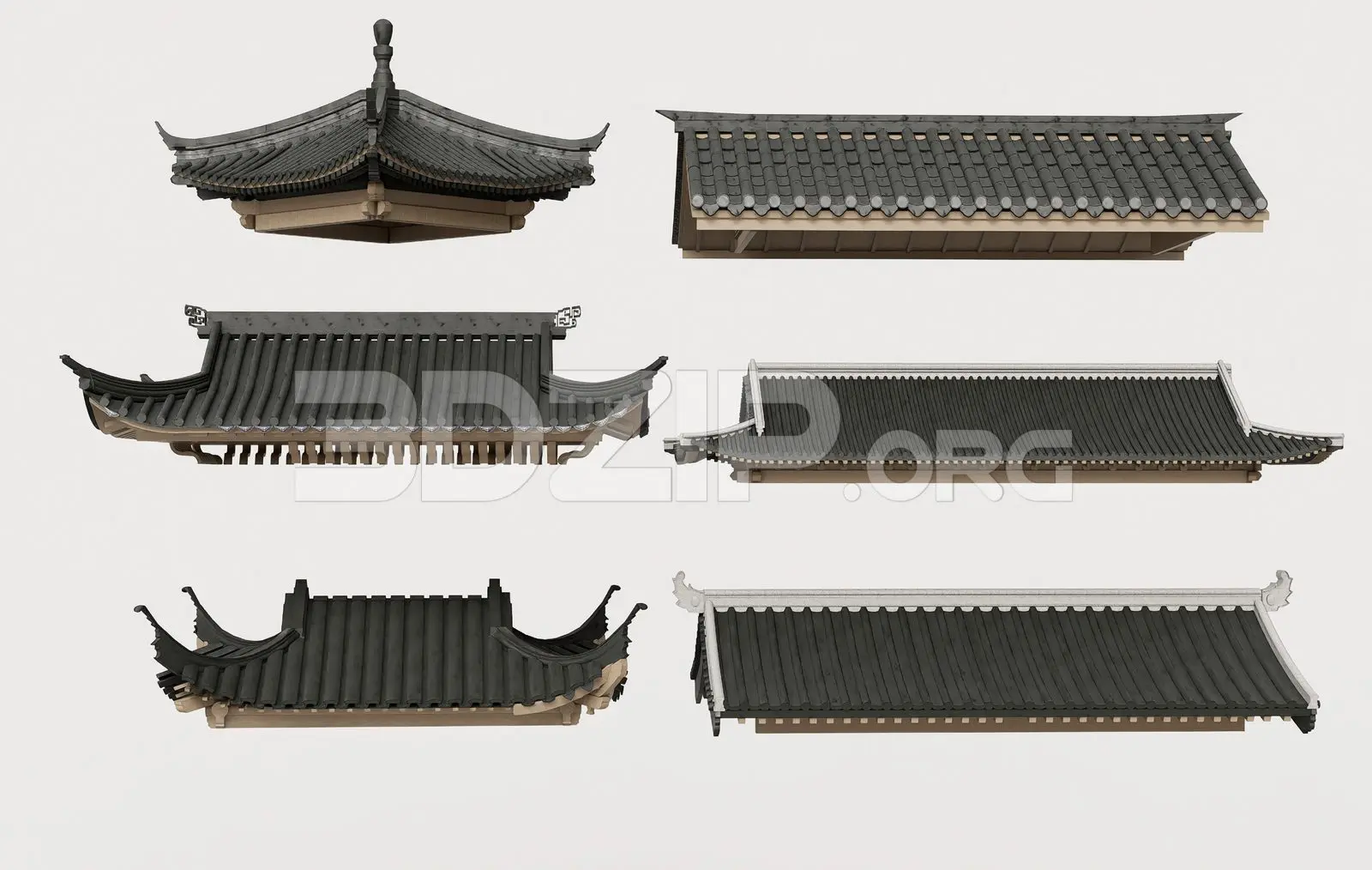 Traditional Asian Roof — preview 1 (3dzip)
