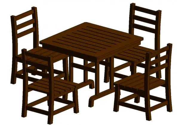 Outdoor table 4 chairs — preview 1, by lrhoad (RevitCity, CC0)
