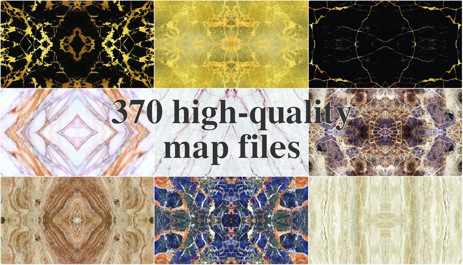 Symmetrical Marble Vein Map Textures