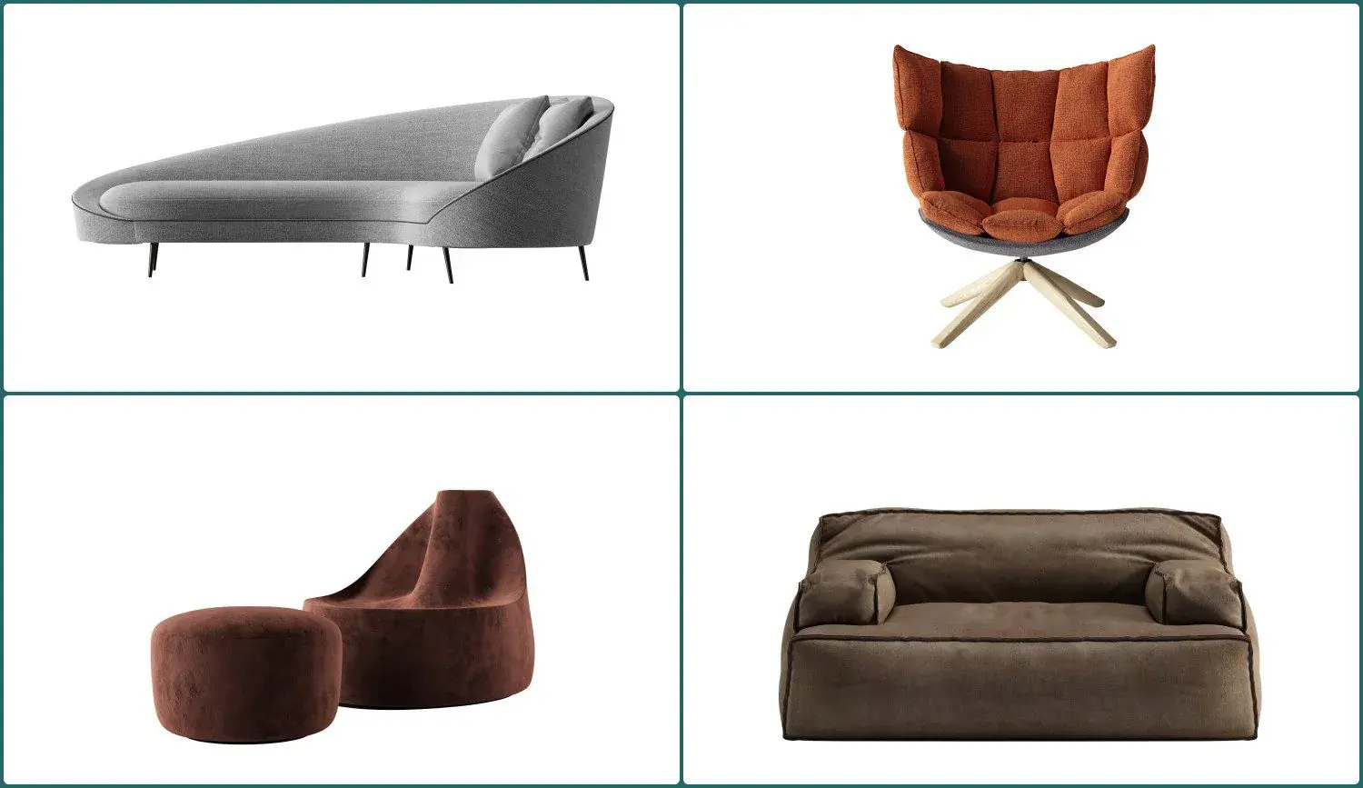Sofa, Chair and Stool