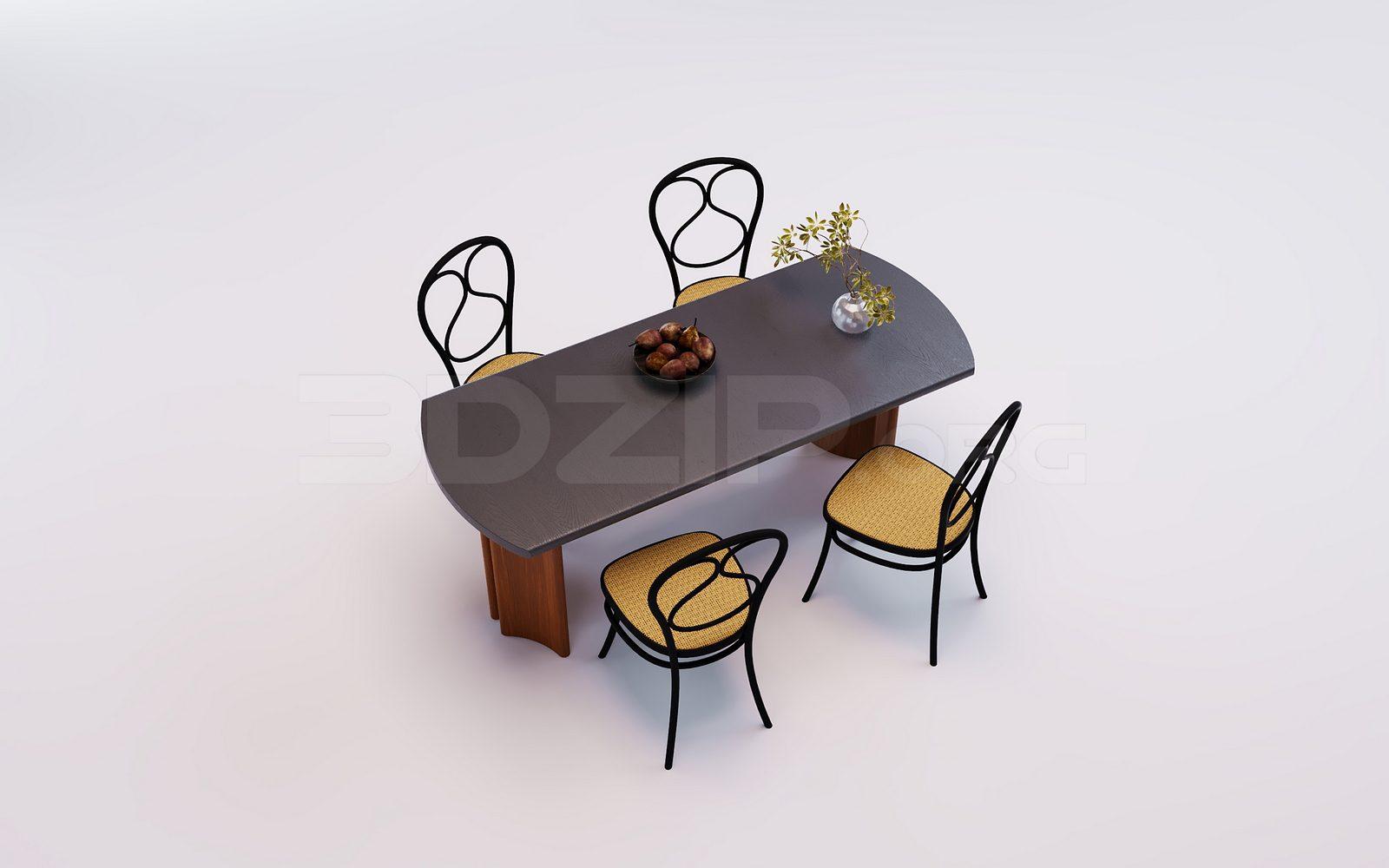 Dining Table And Chair — preview 1 (3dzip)