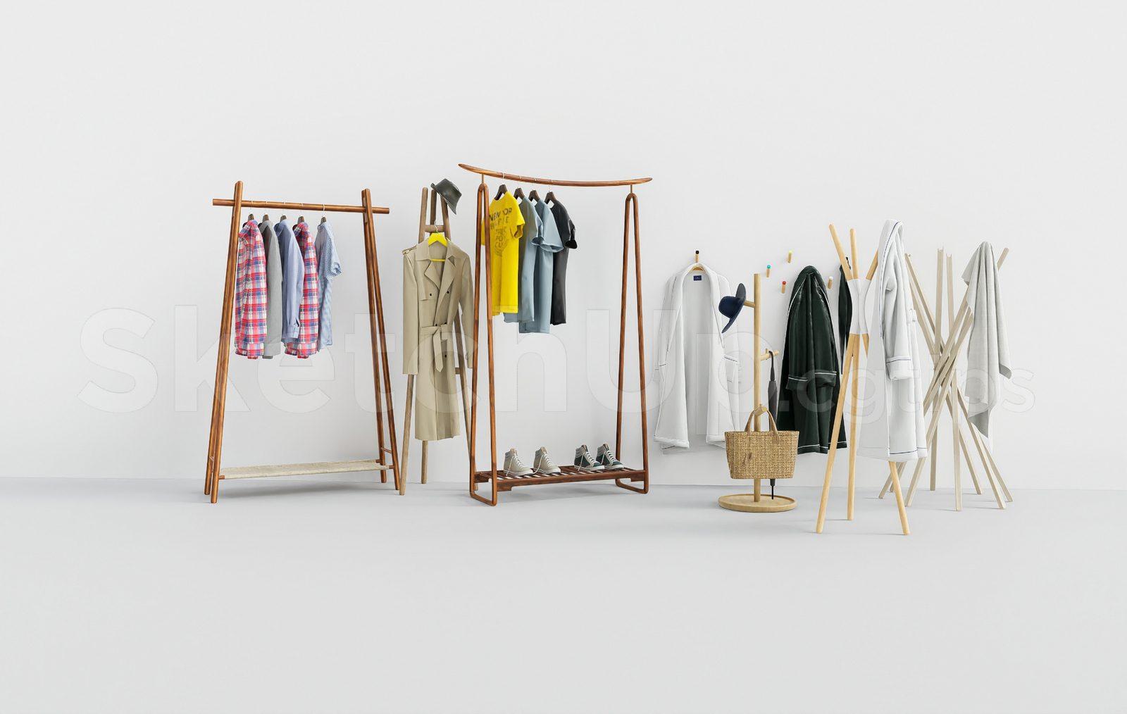 Modern Wooden Clothes Rack and Coat Stand