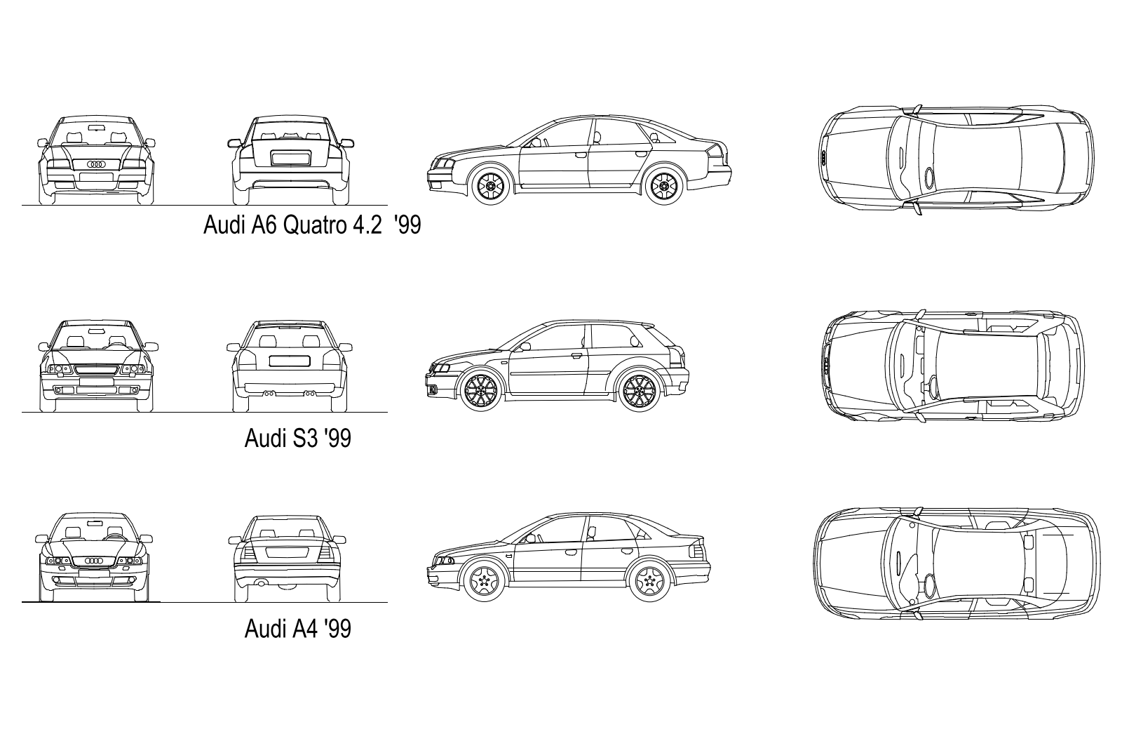 Audi A6, S3, A4