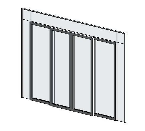 Curtain Wall Four Panel Sliding Door — preview 1, by Nineteen19 (RevitCity, CC0)