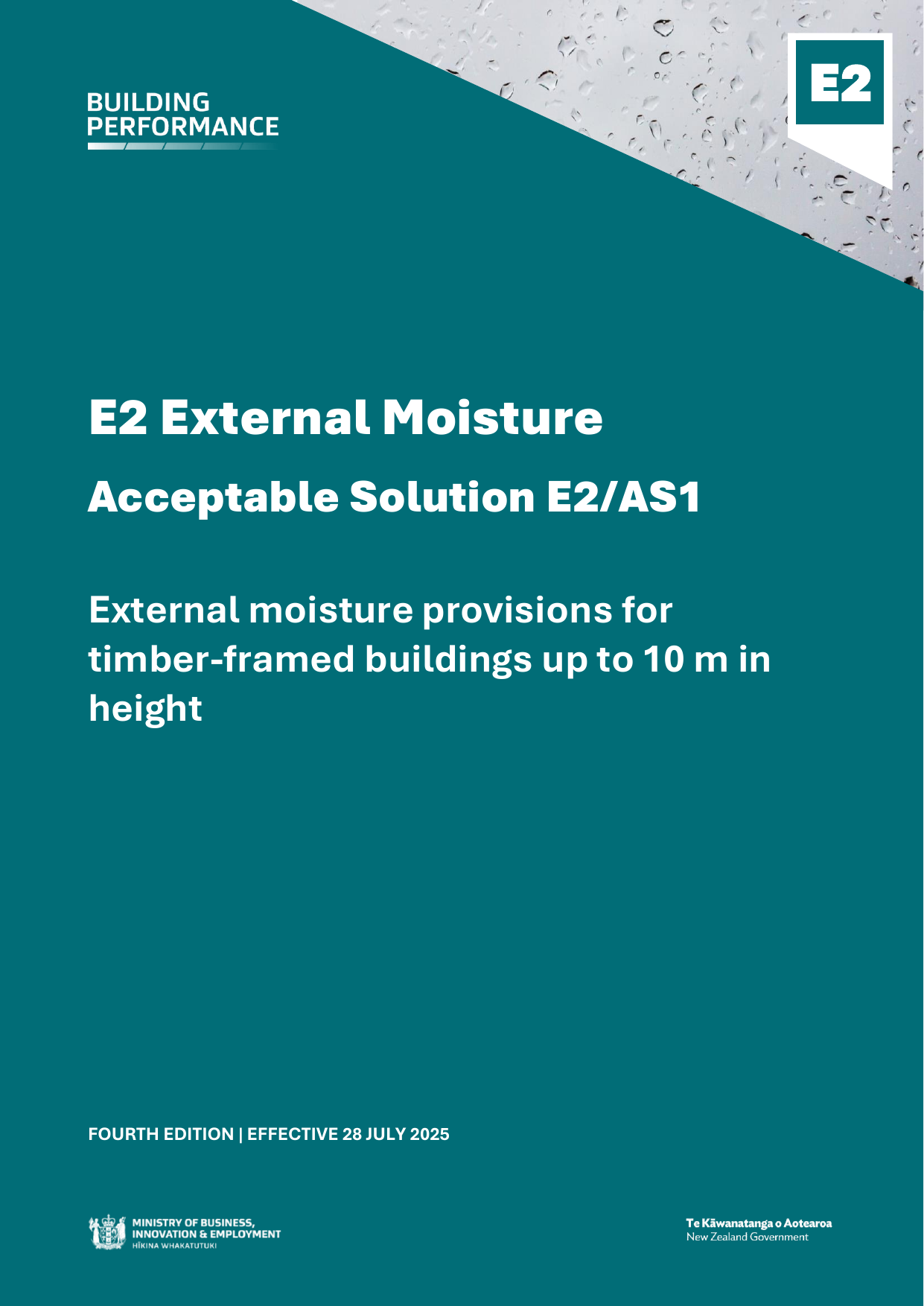 New Zealand Building Code E2/AS1 — External Moisture, Timber-Framed Buildings (Acceptable Solution)