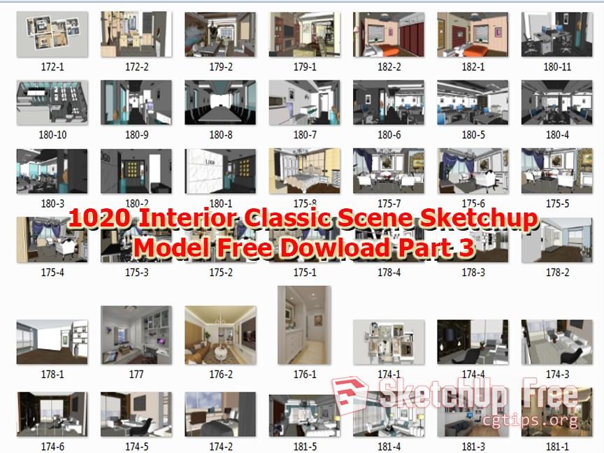 Interior Classic Scene Sketchup Model Free Download Part 3