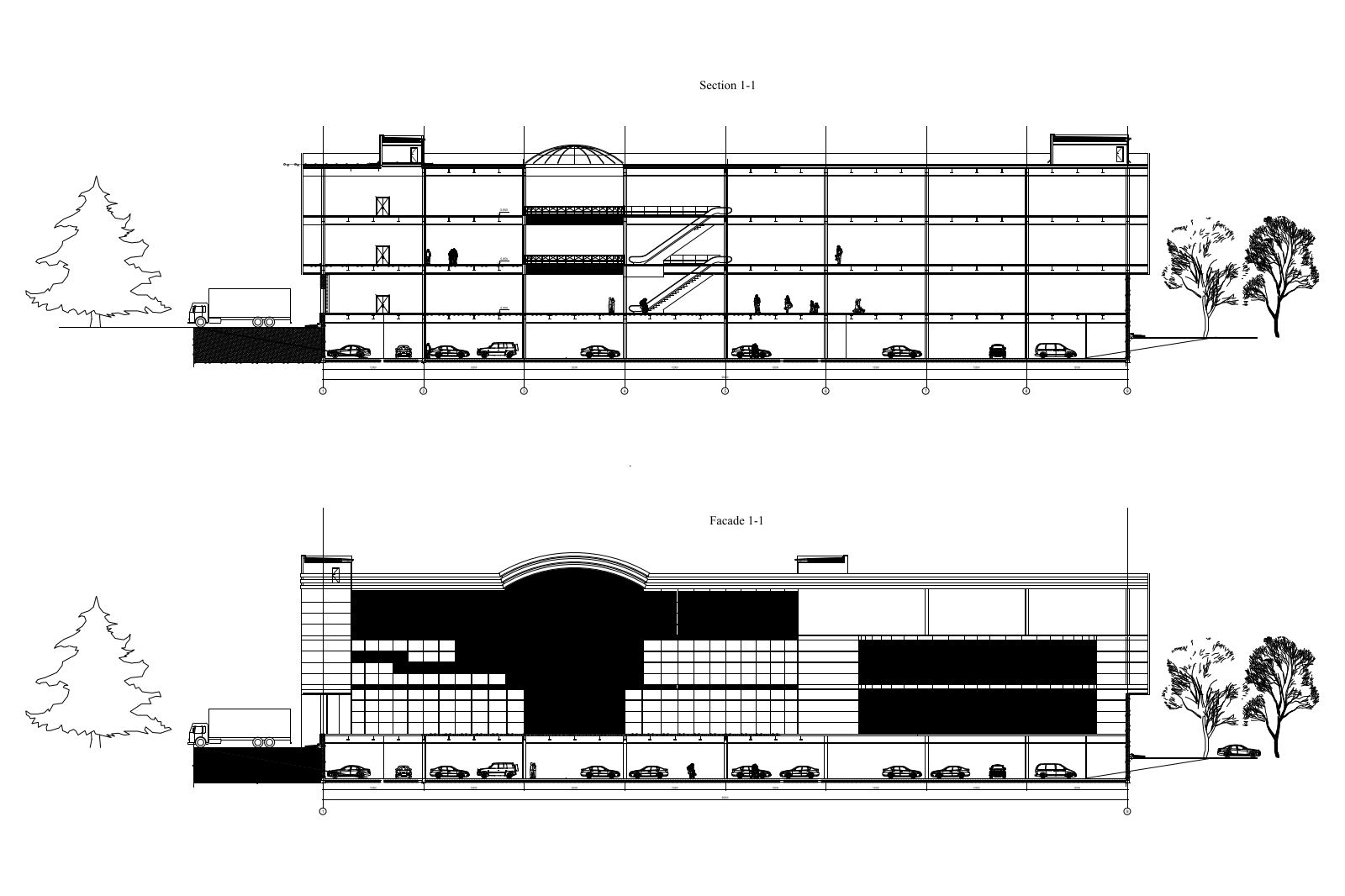 Shopping mall elevation