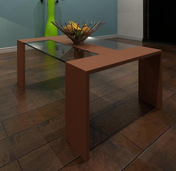 Wood and Glass Coffee Table