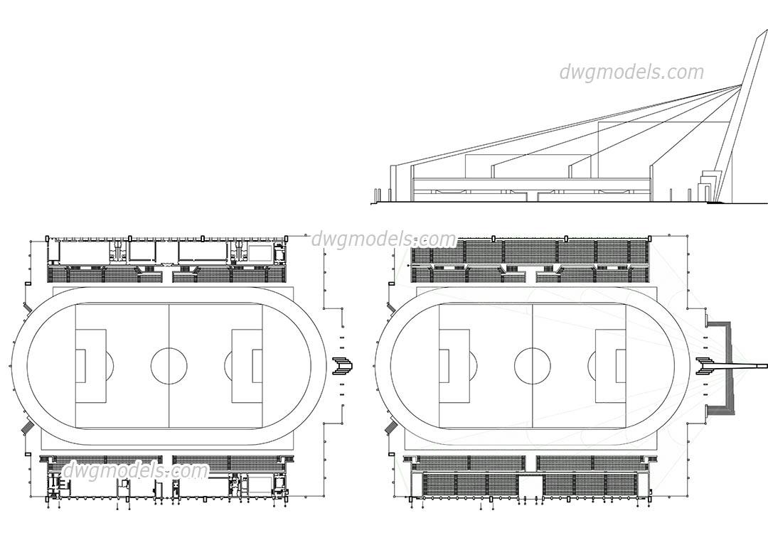 Stadium plan, elevation