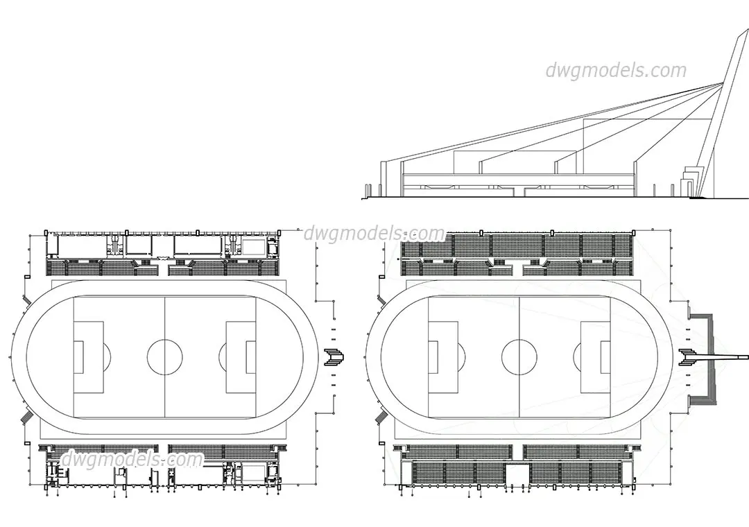 Stadium plan, elevation