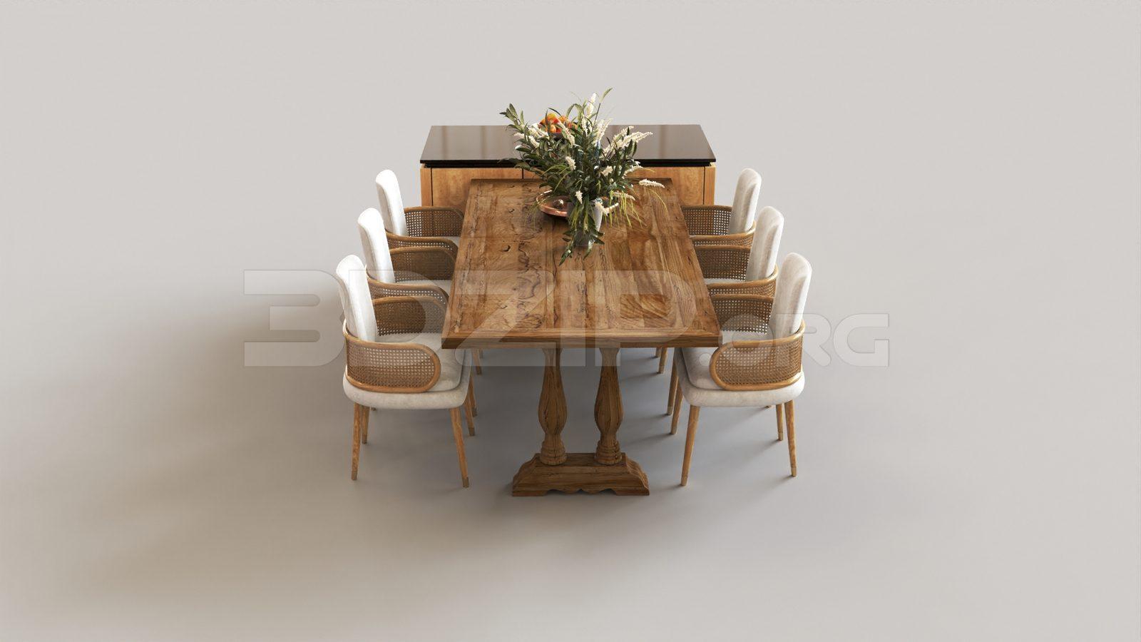 Dining Table And Chair — preview 1 (3dzip)