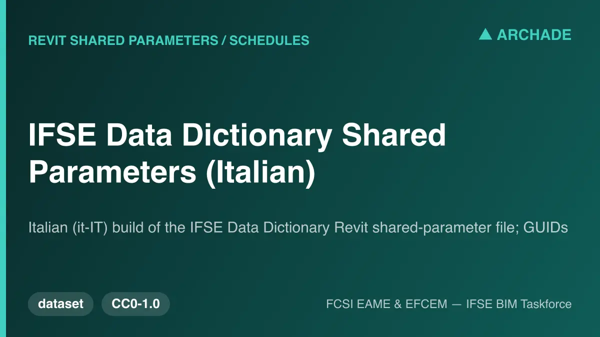 IFSE Data Dictionary Shared Parameters (Italian)