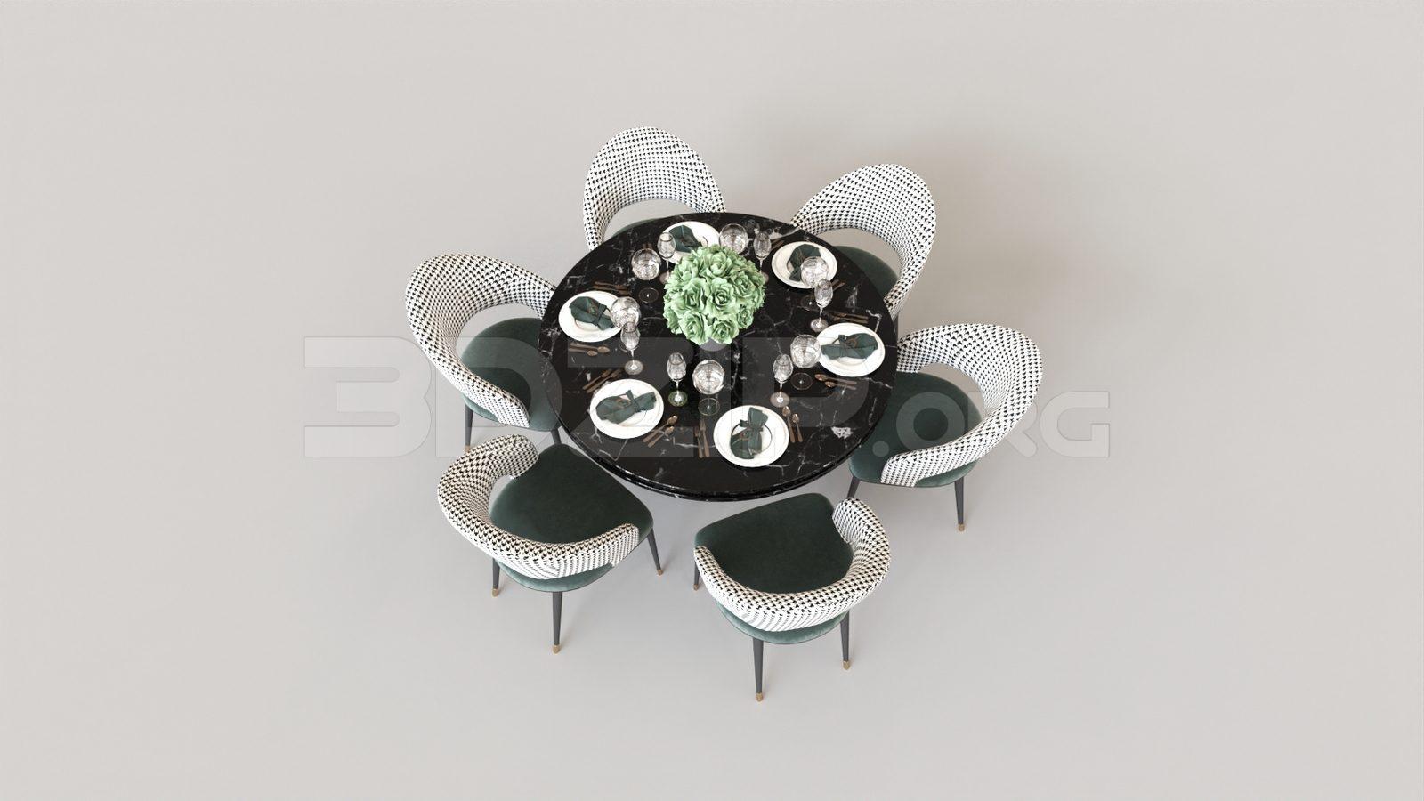 Dining Table And Chair — preview 1 (3dzip)