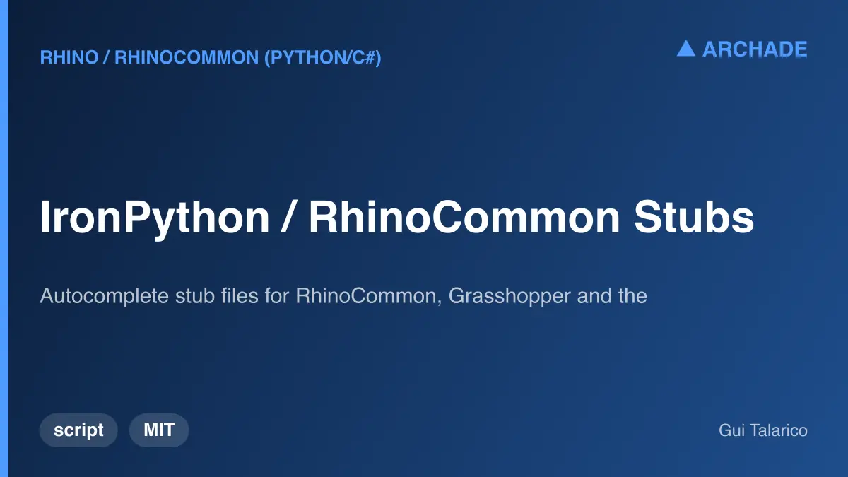 IronPython / RhinoCommon Stubs